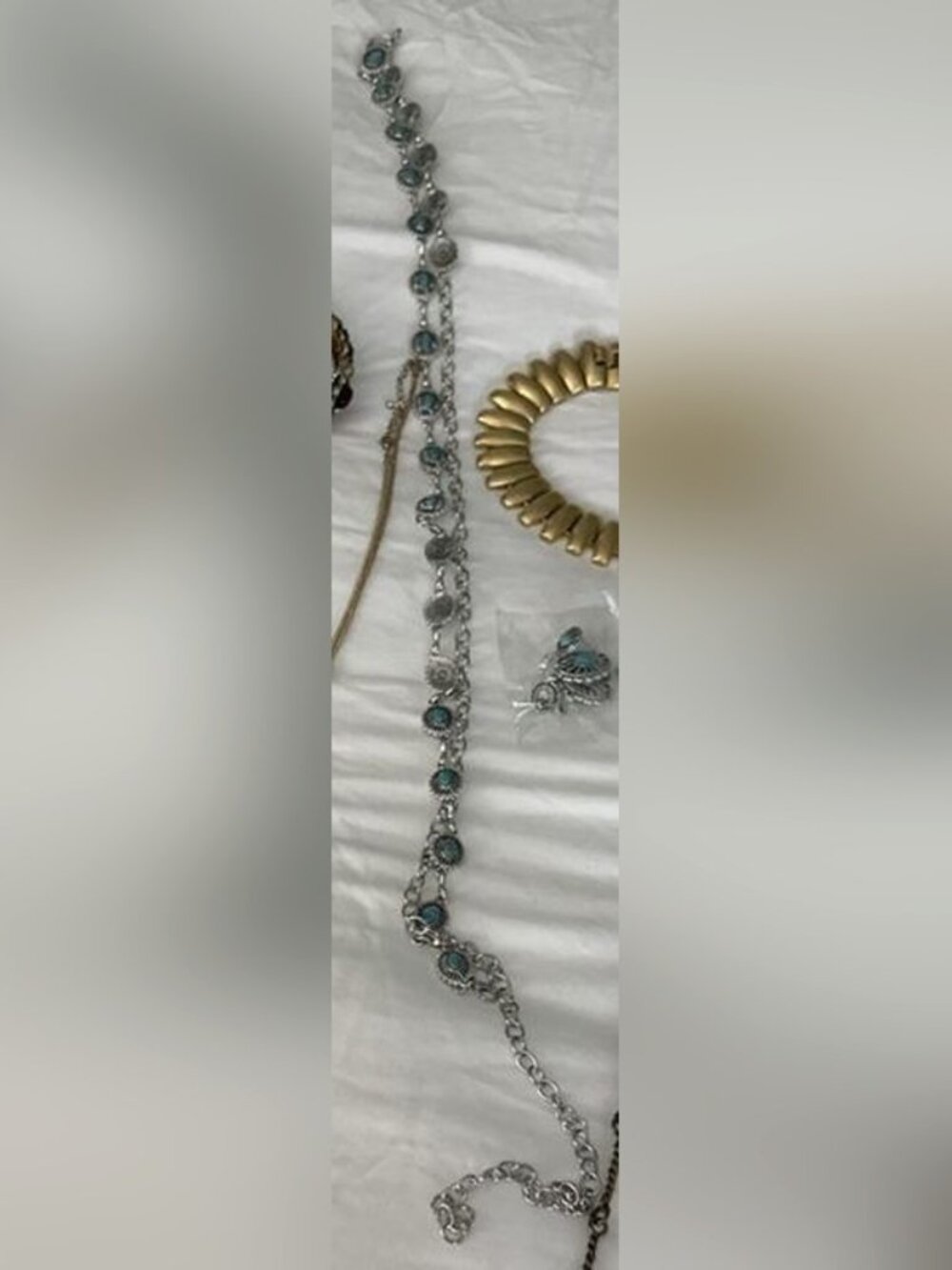 Silver and Turquoise Concho Chain Belt